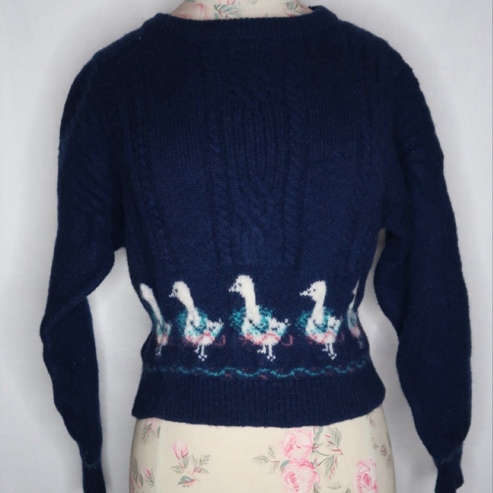Vintage Woolrich Woman 100% Wool Goose Fair Isle Cable Knit Sweater Women's M